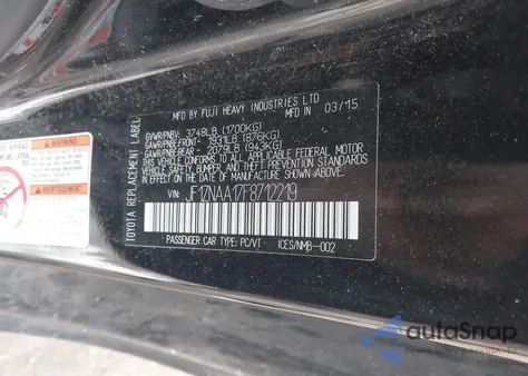 2015 Scion Fr-S z USA, uszkodzony, nr VIN JF1ZNAA17F8712219